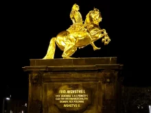 Goldener Reiter Dresden bei Nacht