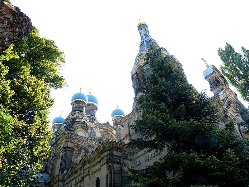Blick auf die Russisch-Orthodoxe Kirche Dresden