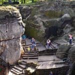 Ausflugsziel Bastei und Felsenburg Neurathen in der Sächsischen Schweiz Treppen im Stein
