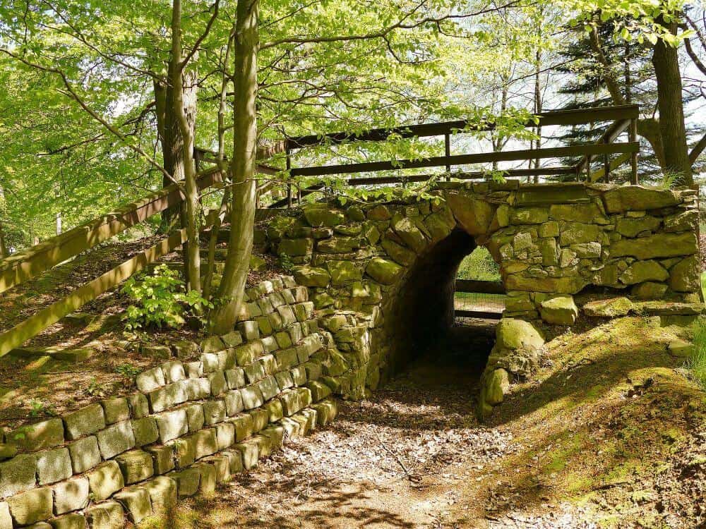 Kleiner Tunnel mit Steinmauer