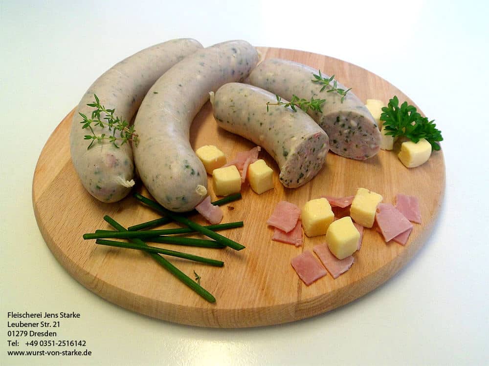 Gourmet Grillwurst mit Spinat Fleischerei Starke Dresden