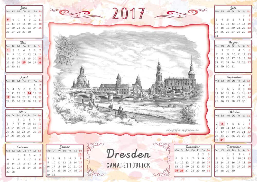 Kalender kostenlos - Dresden Canaletto Blick