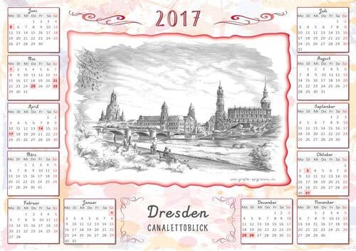 Gratis Kalender Dresden Canaletto Blick