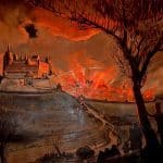 Burg Stolpen in Flammen