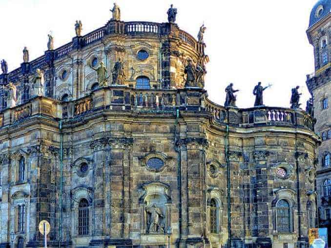 Hinteransicht Hofkirche Dresden