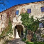 Eingang Schloss Scharfenberg Stinmauer bewachsen