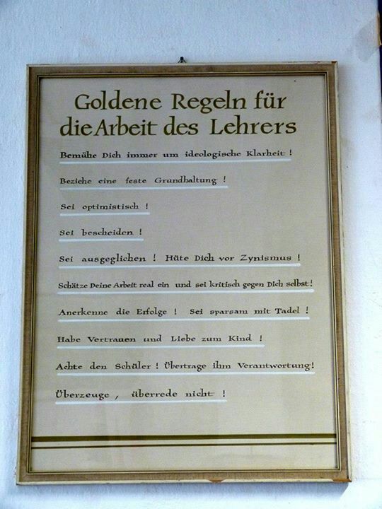 DDR Museum Goldene Regeln für Lehrer