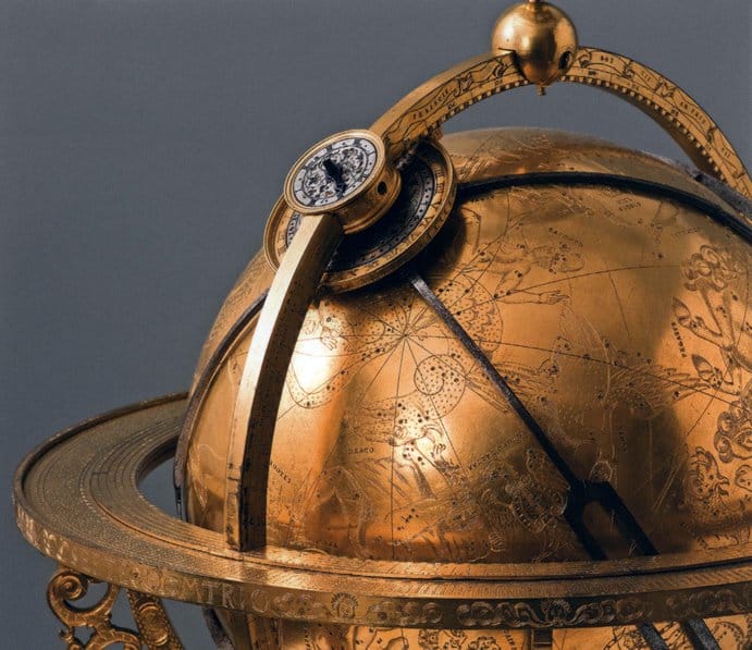 Himmelsglobus einer Globusuhr von 1586