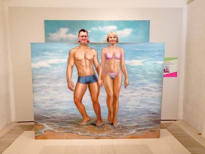 Illusionen Ausstellung Schloss Augustusburg Illusion am Strand