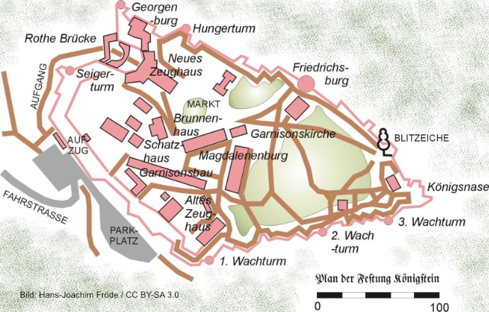 Plan der Festung Königstein