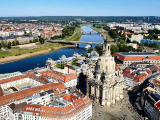 In Dresden leben Dresden an der Elbe von oben