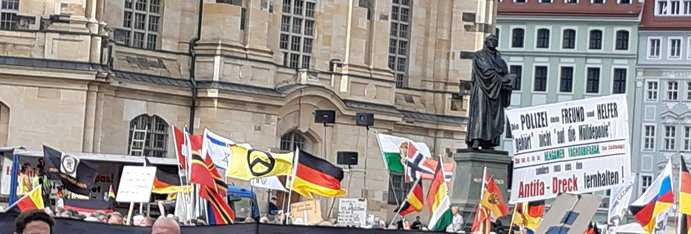 Wie sicher ist Dresden? Pegida demonstriert am Dresdner Neumarkt