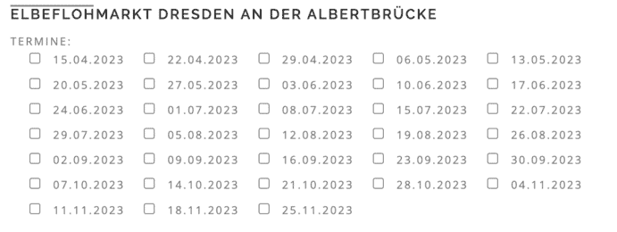 Elbeflohmarkt Termine