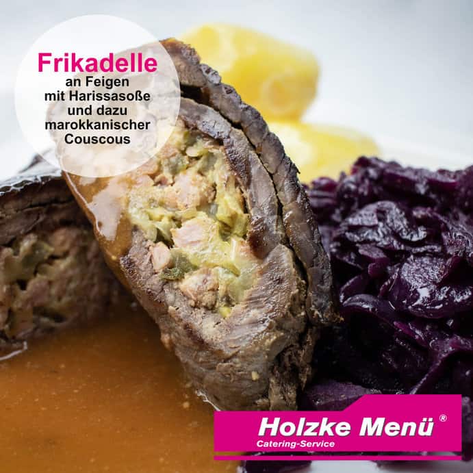 Essen auf Rädern in Dresden Frikatelle bei Essen auf Rädern Holzke Menü