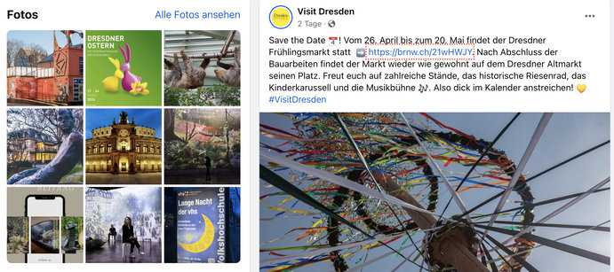 (Screenshot) Facebook Visit Dresden