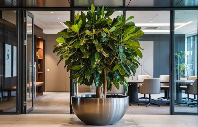 Pflanzen als Corporate Design-Element: grün denken, modern einrichten Ficus als Designelement im Büro